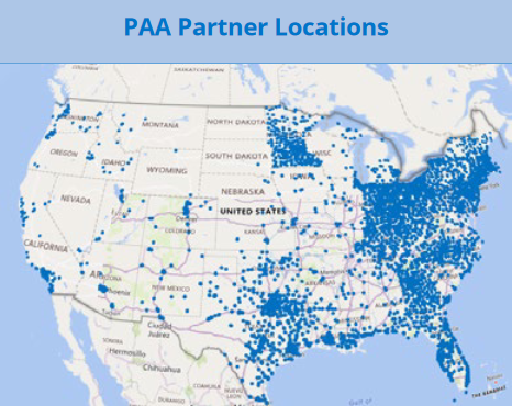 PAA has Partner Locations throughout the United States